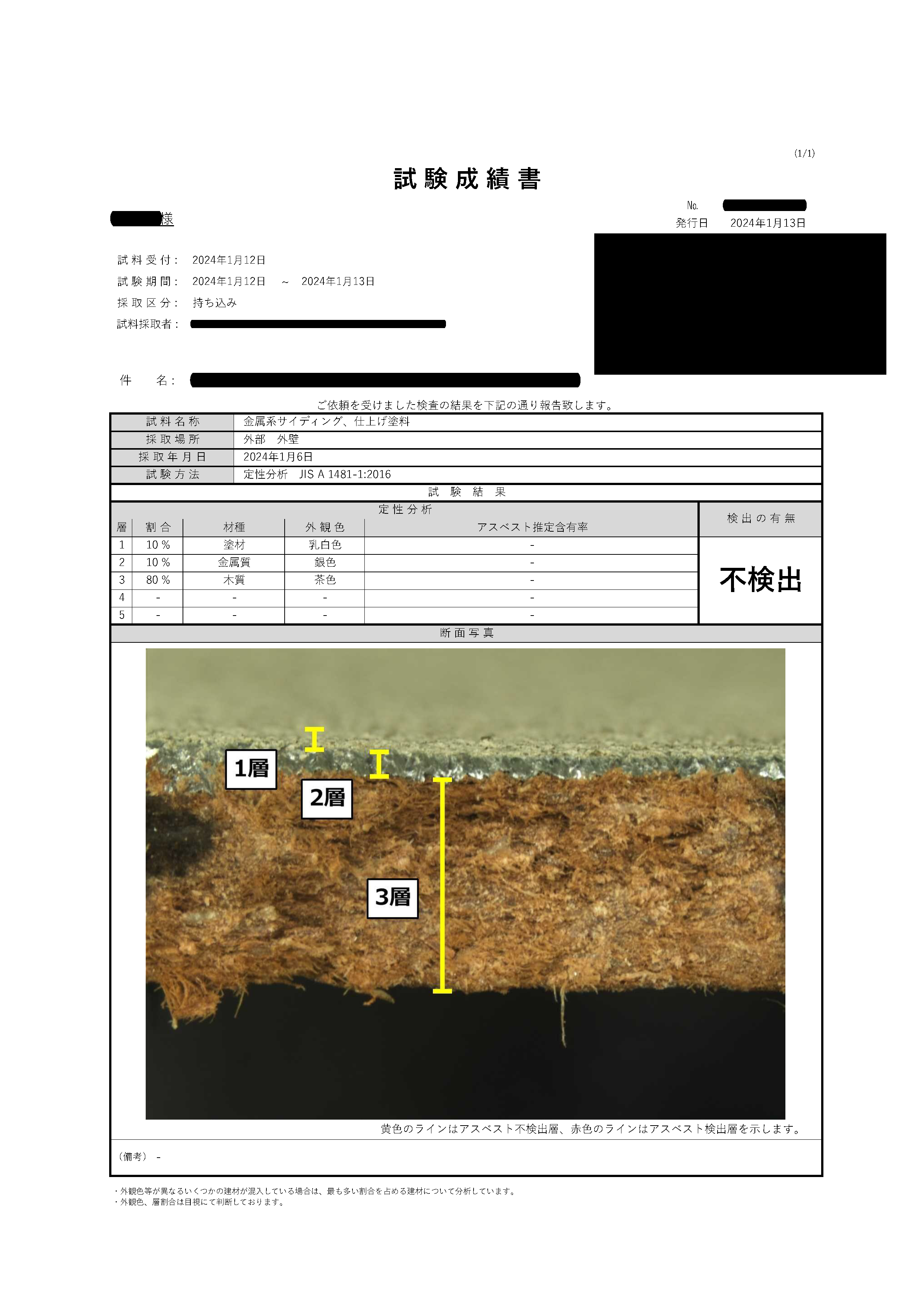 分析結果報告書サンプル